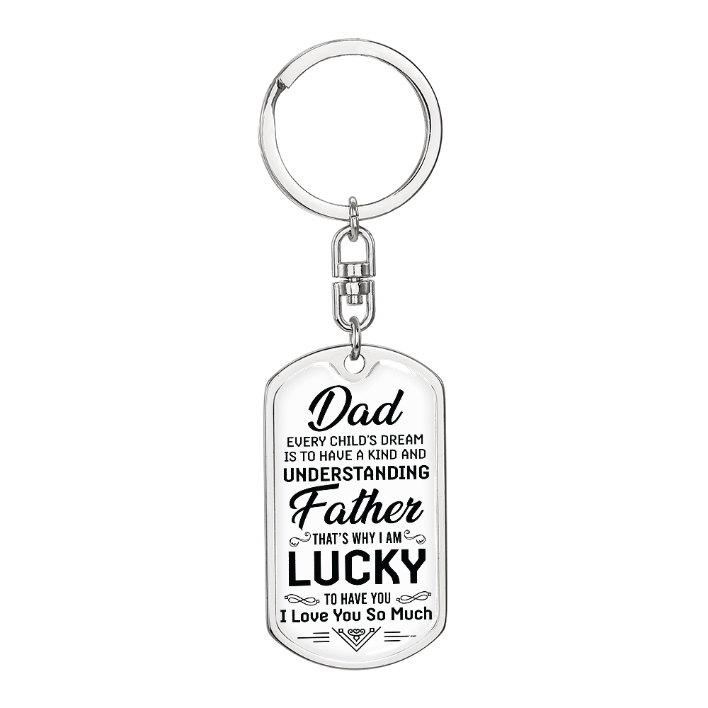 Dad - Lucky - Dog Tag Keychain