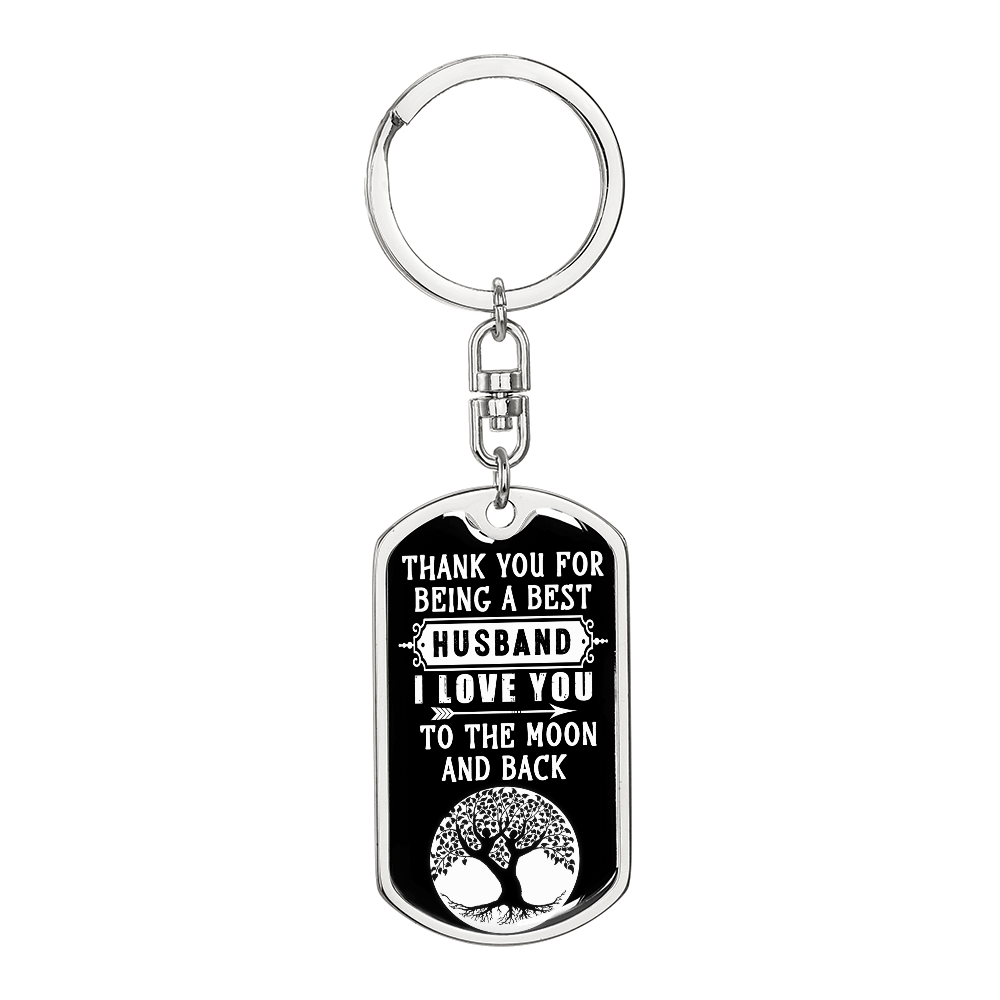 Husband - Best husband - Dog Tag Keychain