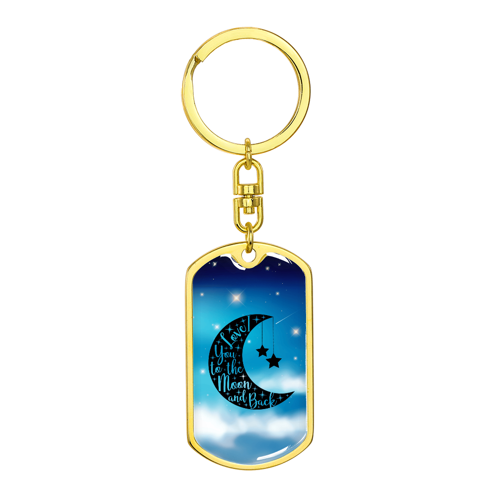 Love - To the moon and back - Dog Tag Keychain