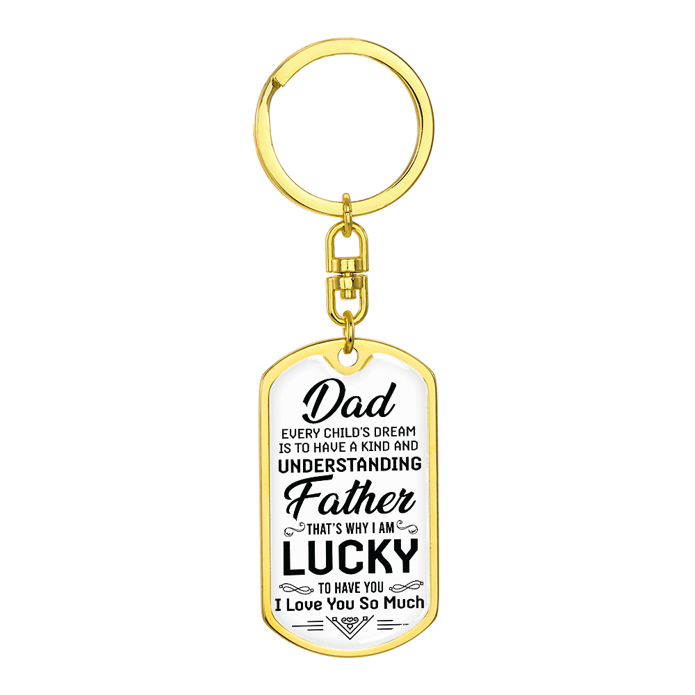 Dad - Lucky - Dog Tag Keychain
