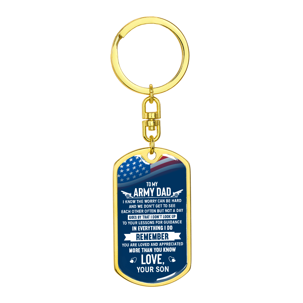 Dad - Army Dad - Dog Tag Keychain