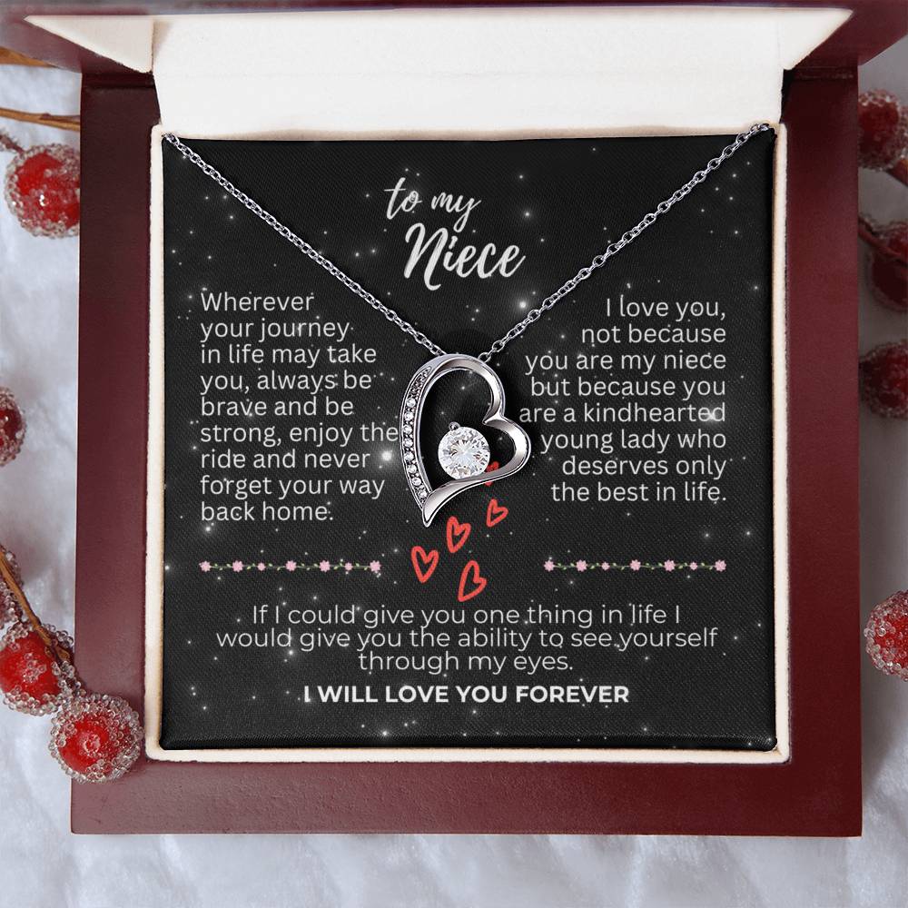 To Niece - Wherever your journey - Forever Love Necklace