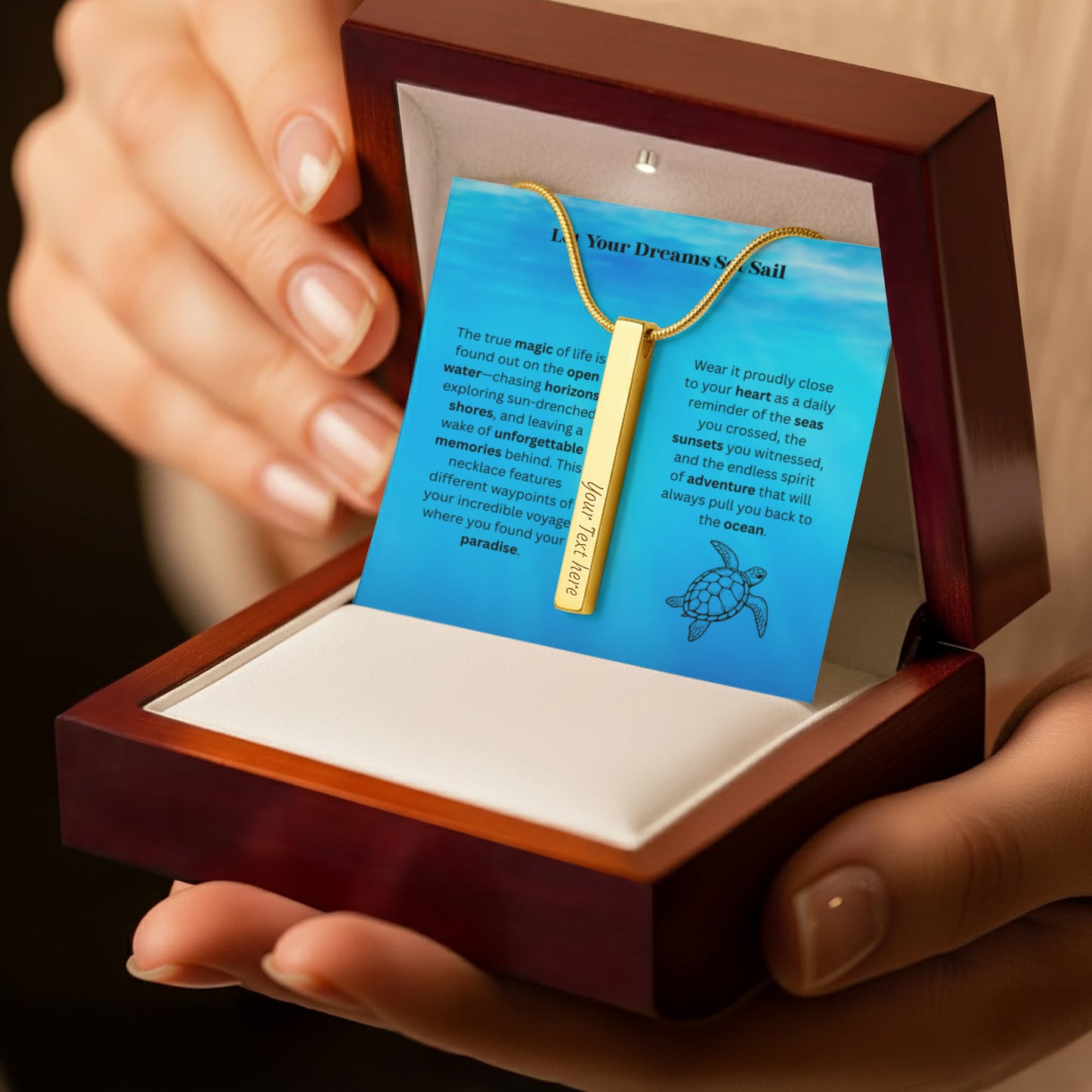 The "Cruise Itinerary" Custom 4-Sided Nautical Travel Necklace