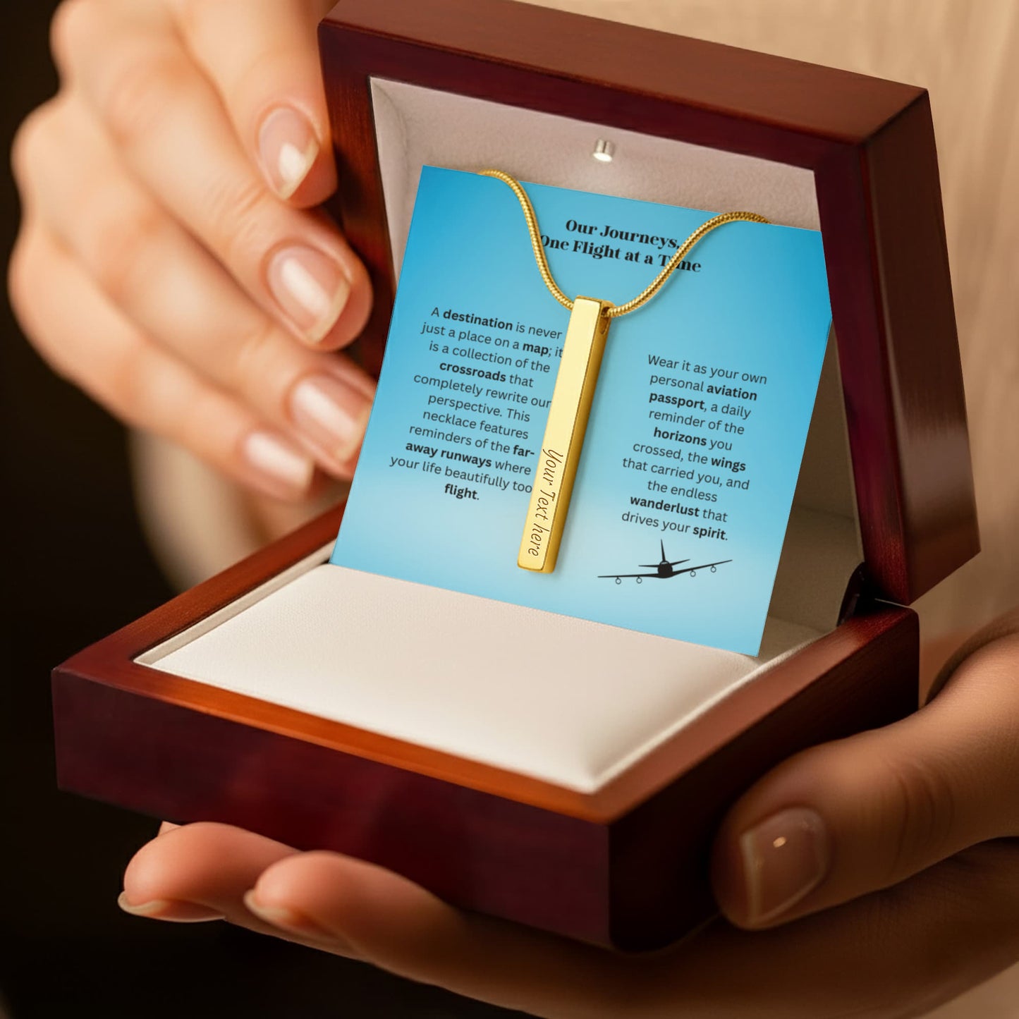 The "Airport IATA Code" Custom 4-Sided Flight Attendant Necklace