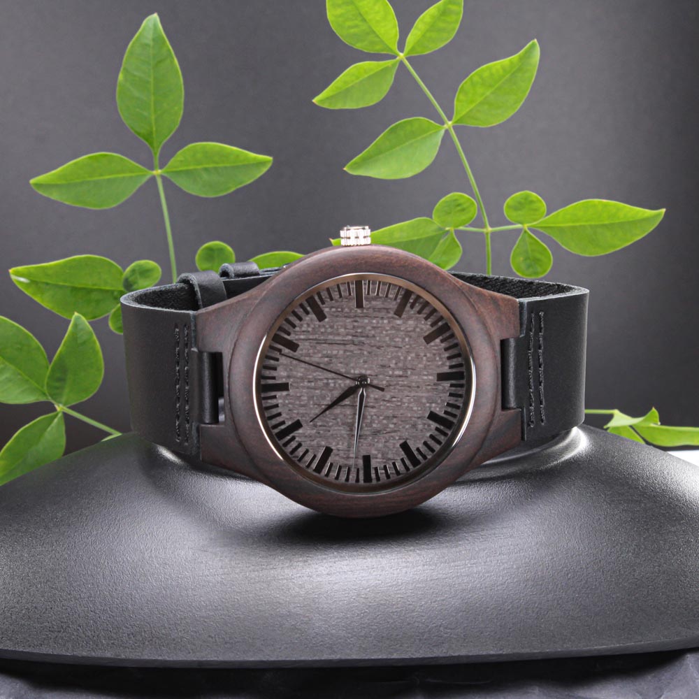 Dog Dad - I love walks - Wood Watch with Engraving