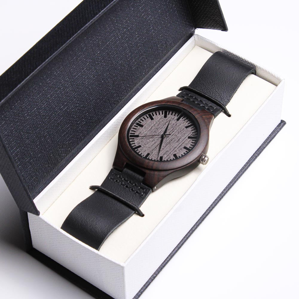 Dog Dad - I love walks - Wood Watch with Engraving