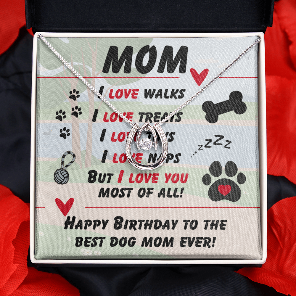 Mom - I love walks - Lucky In Love Necklace