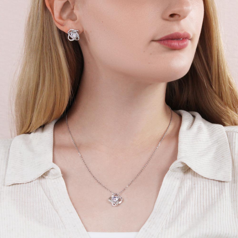 To the love of my life - Our two hearts - Love Knot Necklace & Earring Set