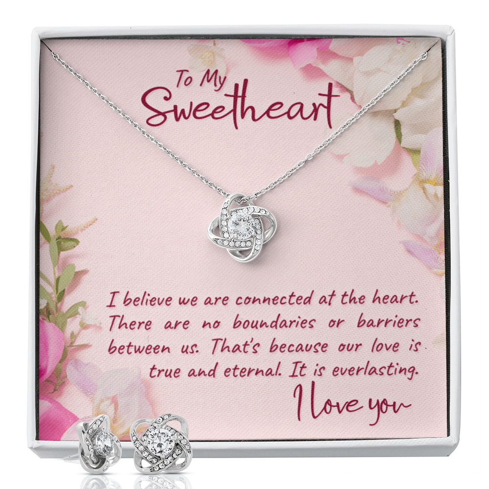 To Sweetheart - I believe we are - Love Knot Necklace & Earring Set