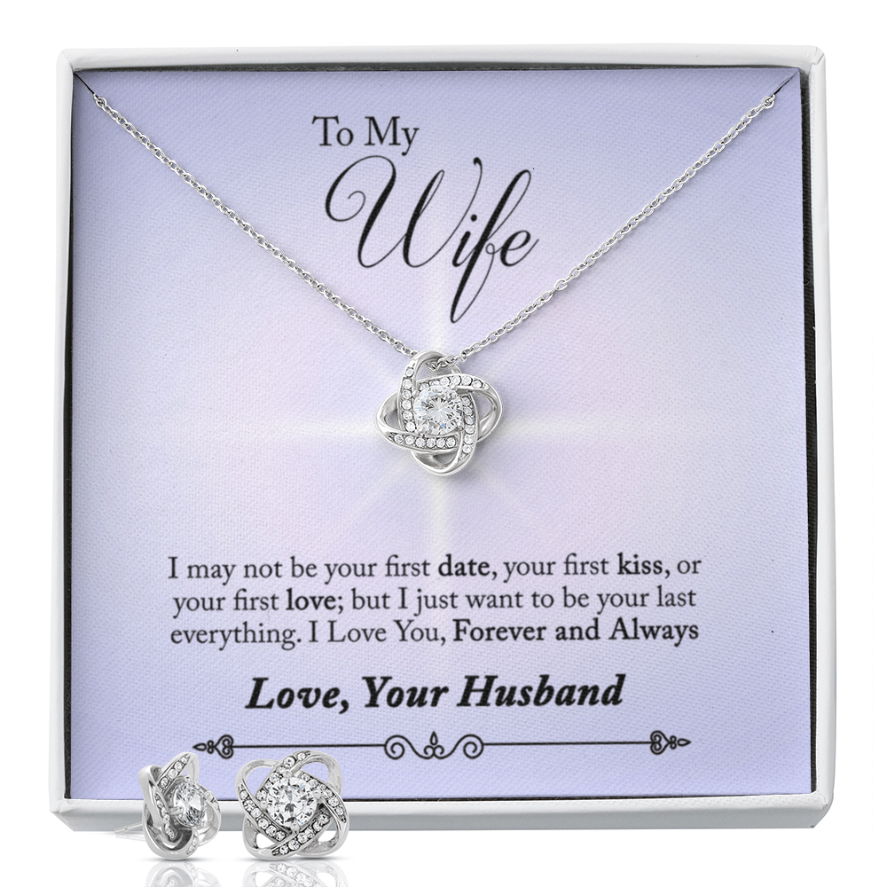 To Wife - I may not be - Love Knot Necklace & Earring Set