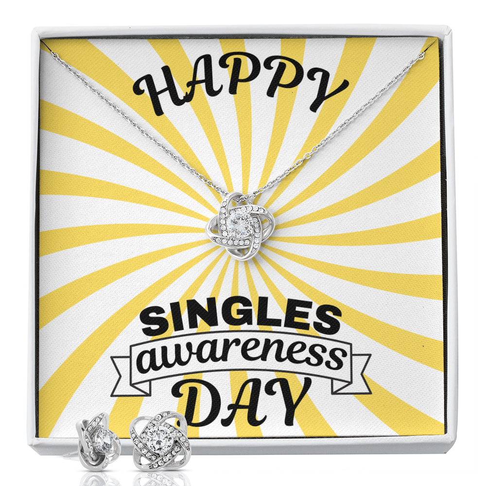 Single - Singles awareness day - Love Knot Necklace & Earring Set