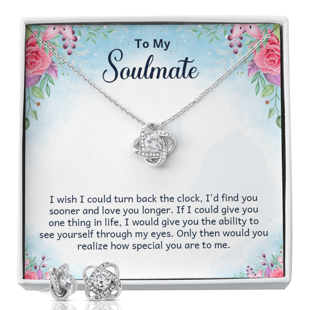 To Soulmate - I wish - Love Knot Necklace & Earring Set
