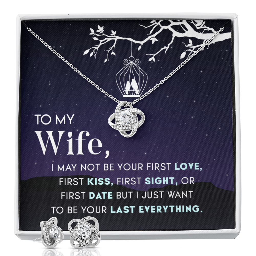 To Wife - I may not be - Love Knot Necklace & Earring Set