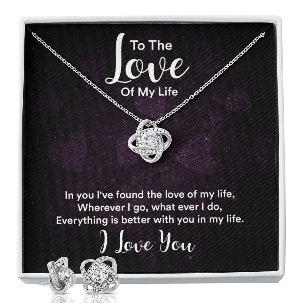 To love - In you - Love Knot Necklace & Earring Set