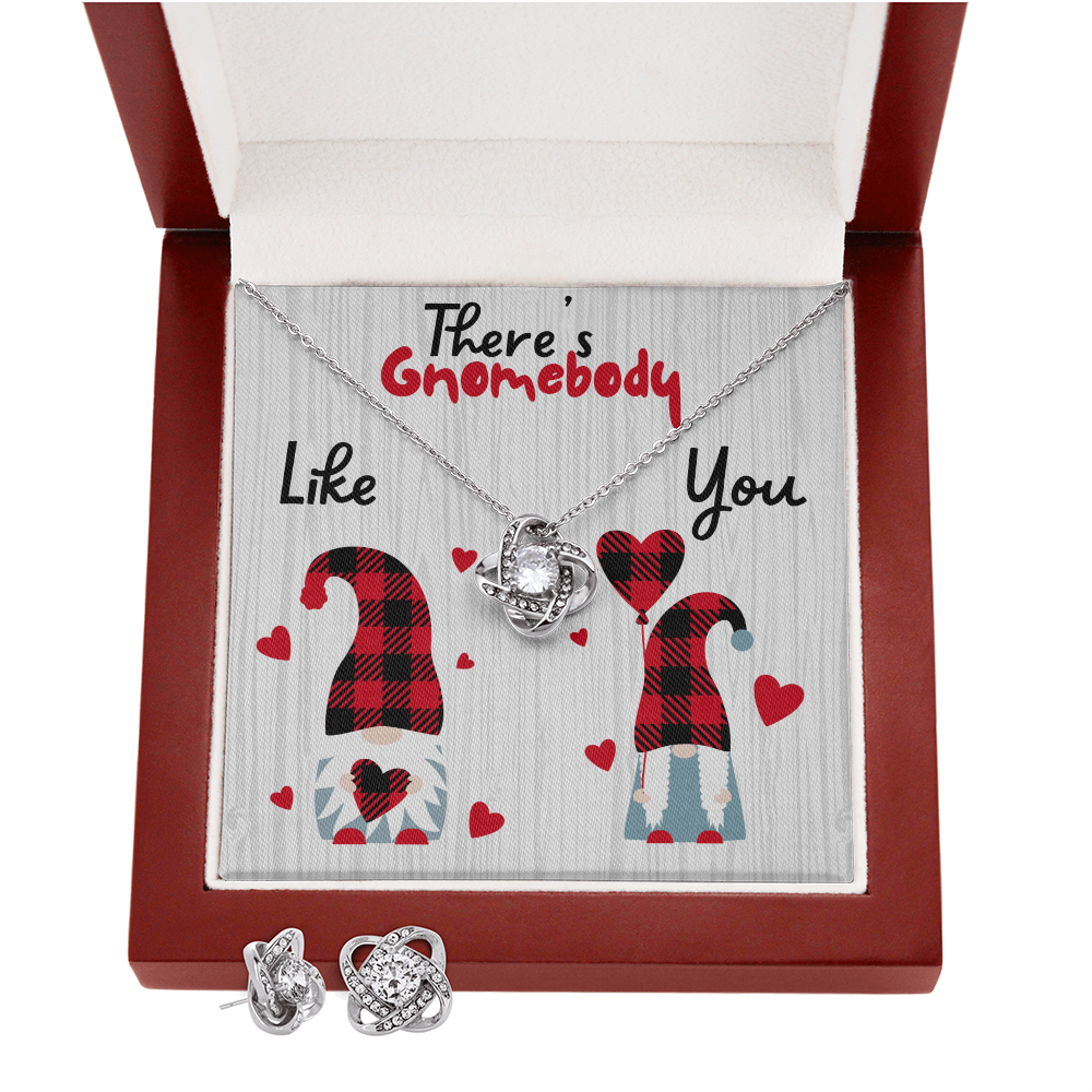 Gnome - There's Gnomebody - Love Knot Necklace & Earring Set