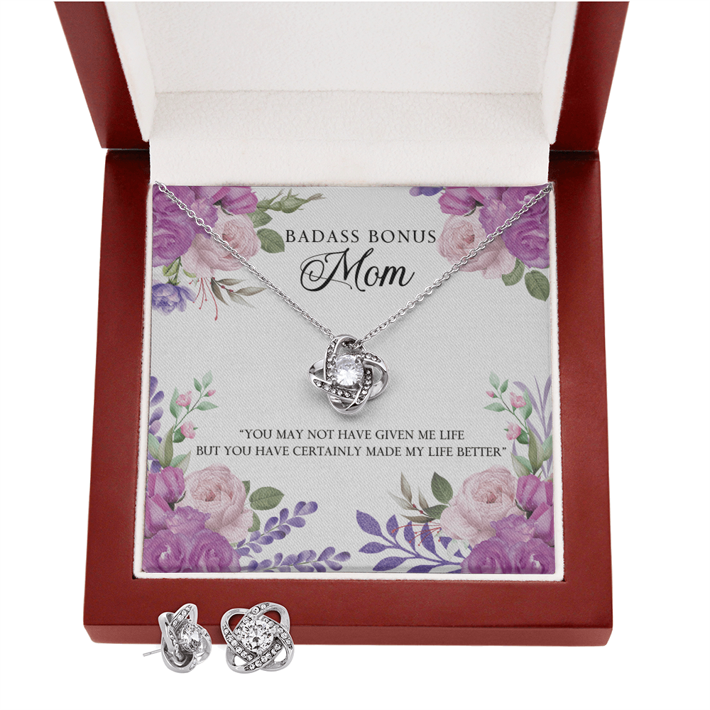 To Mom - You may not have - Love Knot Necklace & Earring Set