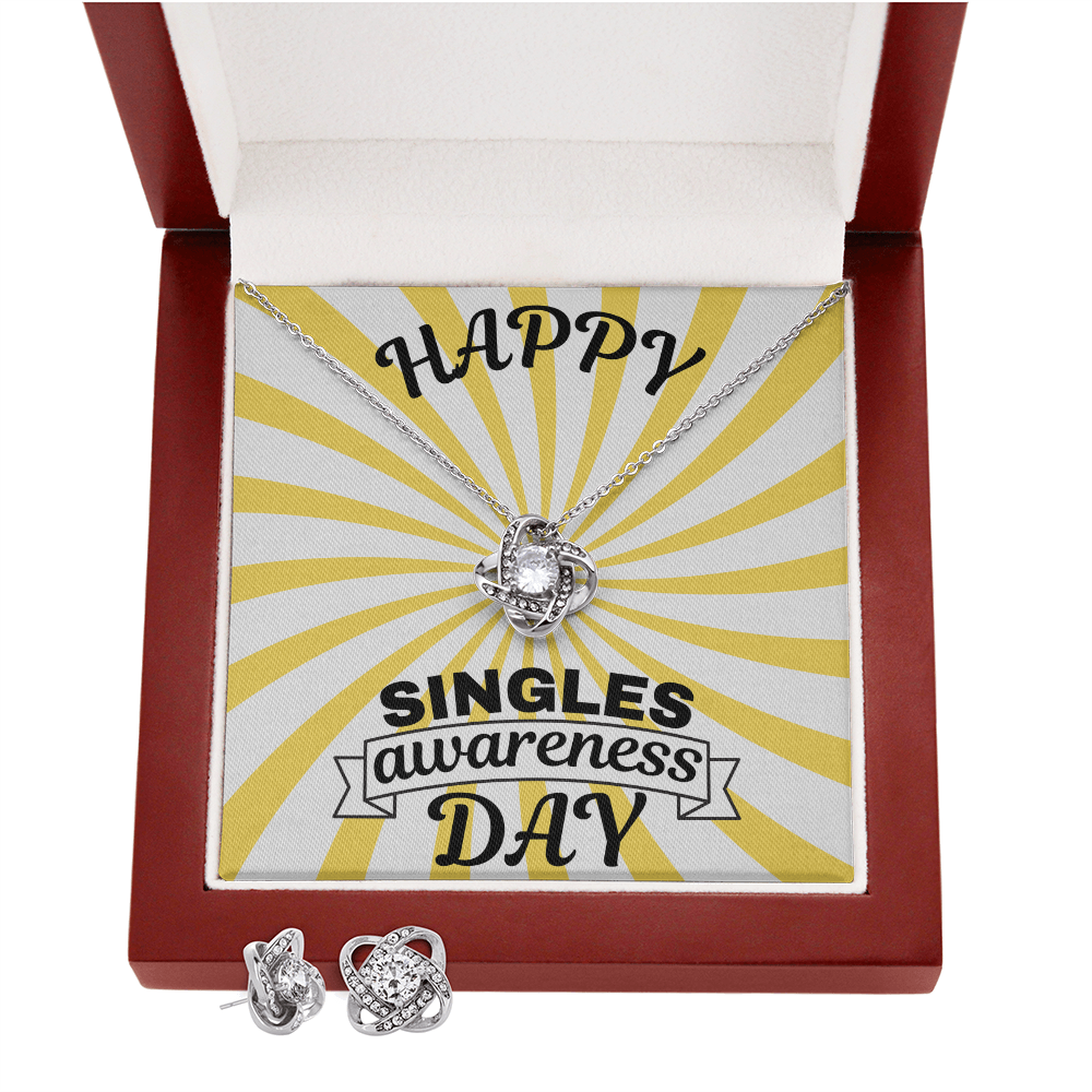 Single - Singles awareness day - Love Knot Necklace & Earring Set