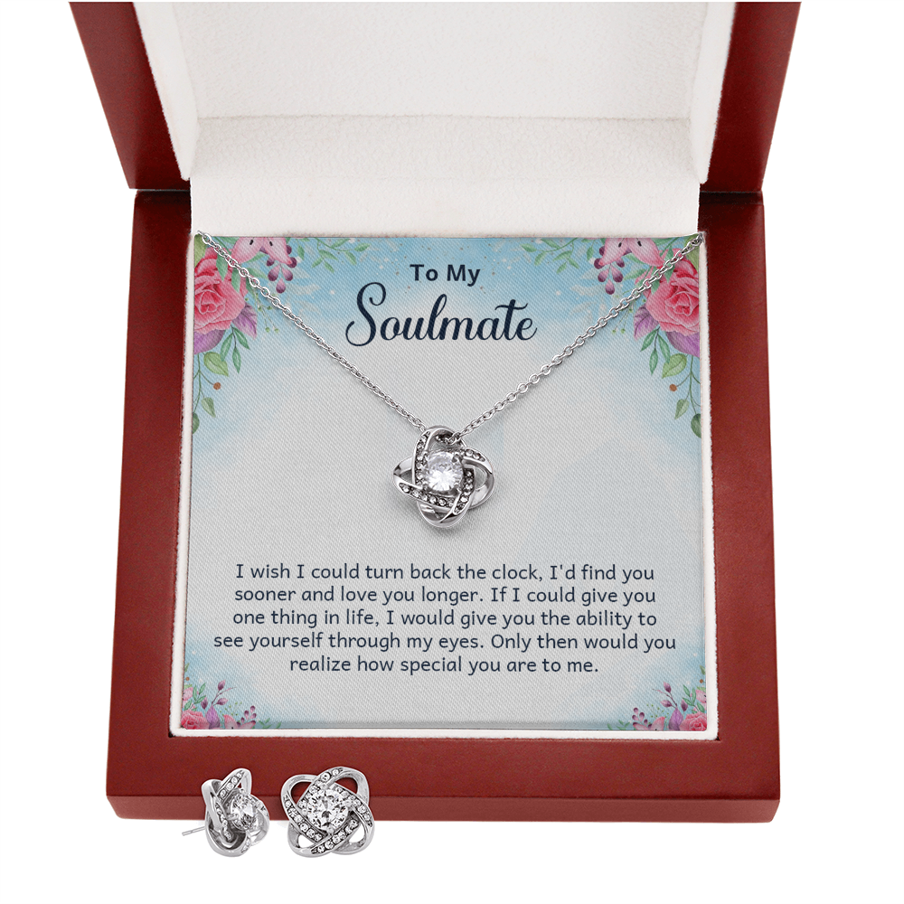 To Soulmate - I wish - Love Knot Necklace & Earring Set