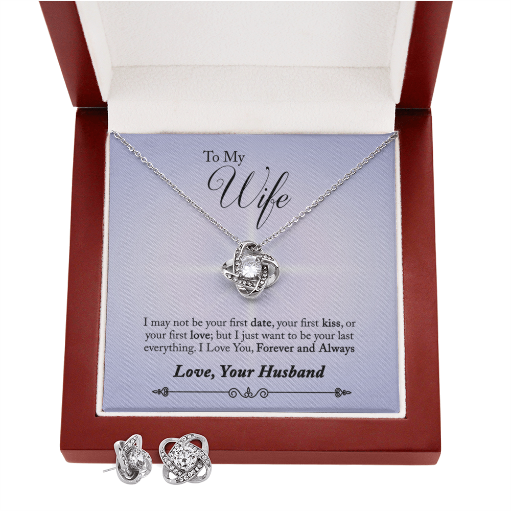 To Wife - I may not be - Love Knot Necklace & Earring Set