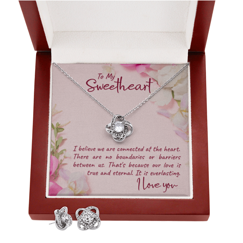 To Sweetheart - I believe we are - Love Knot Necklace & Earring Set