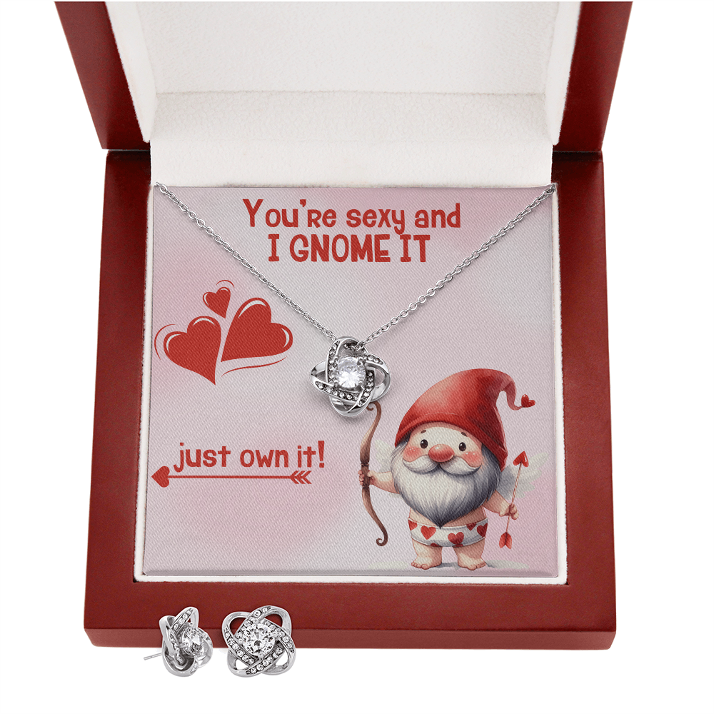 Sexy - You're sexy an I Gnome it - Love Knot Necklace & Earring Set