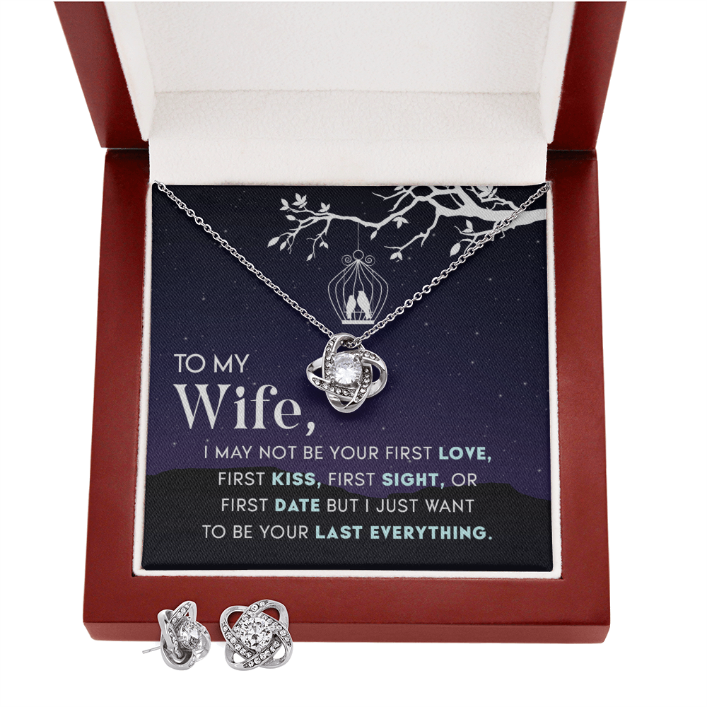 To Wife - I may not be - Love Knot Necklace & Earring Set