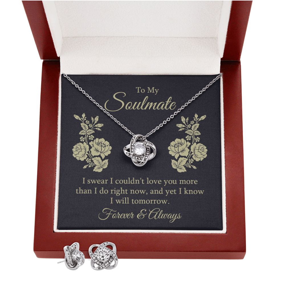 To Soulmate - I swear - Love Knot Necklace & Earring Set