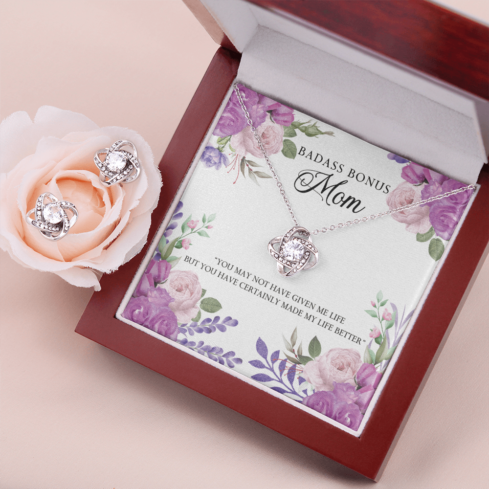 To Mom - You may not have - Love Knot Necklace & Earring Set