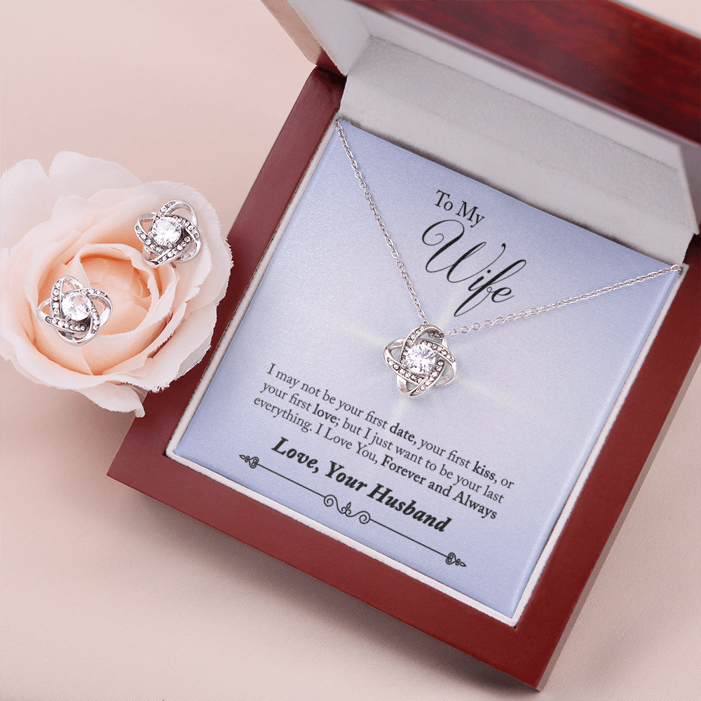 To Wife - I may not be - Love Knot Necklace & Earring Set