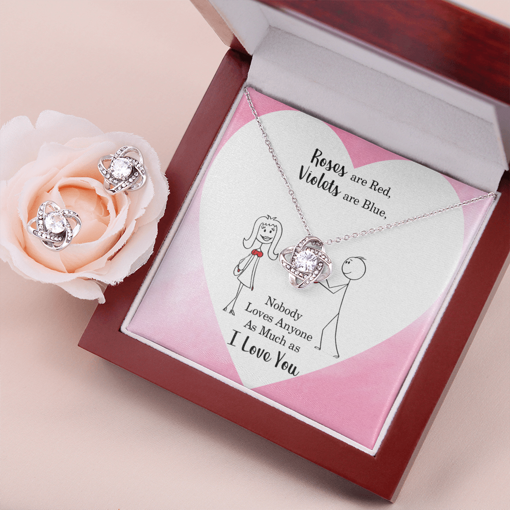 To love - Roses are red - Love Knot Necklace & Earring Set