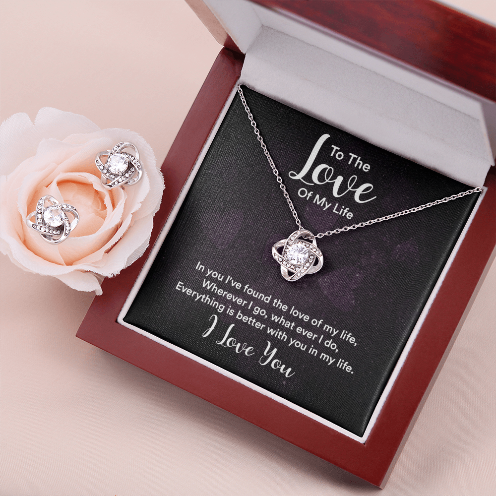 To love - In you - Love Knot Necklace & Earring Set