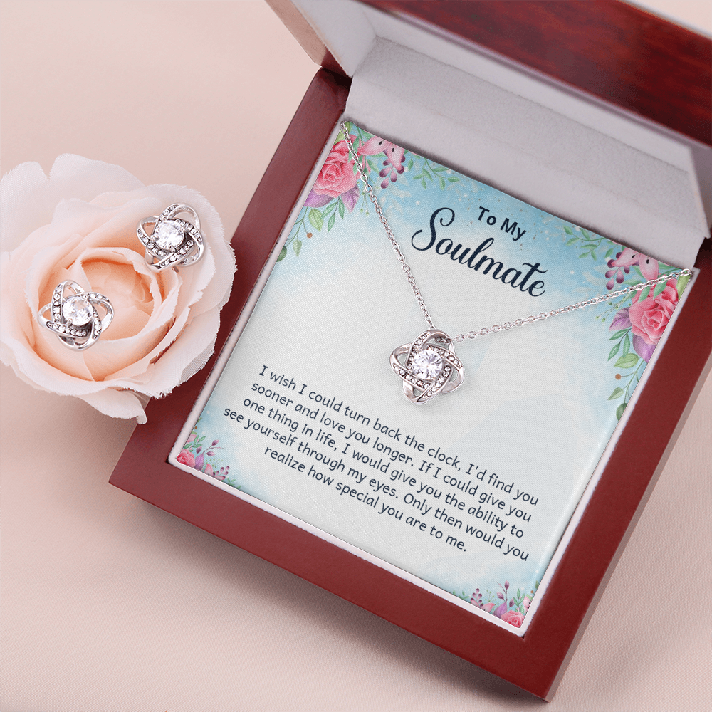 To Soulmate - I wish - Love Knot Necklace & Earring Set