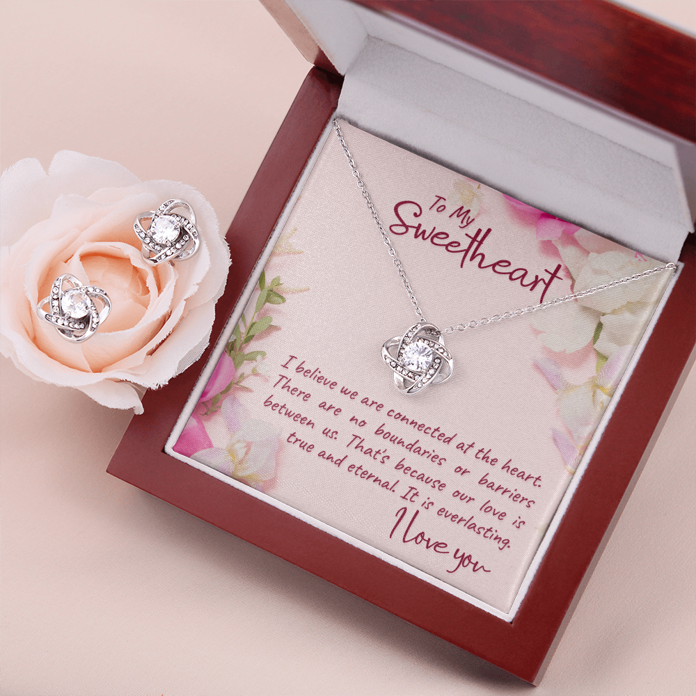 To Sweetheart - I believe we are - Love Knot Necklace & Earring Set