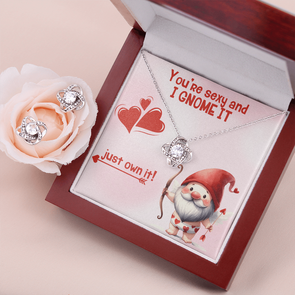 Sexy - You're sexy an I Gnome it - Love Knot Necklace & Earring Set