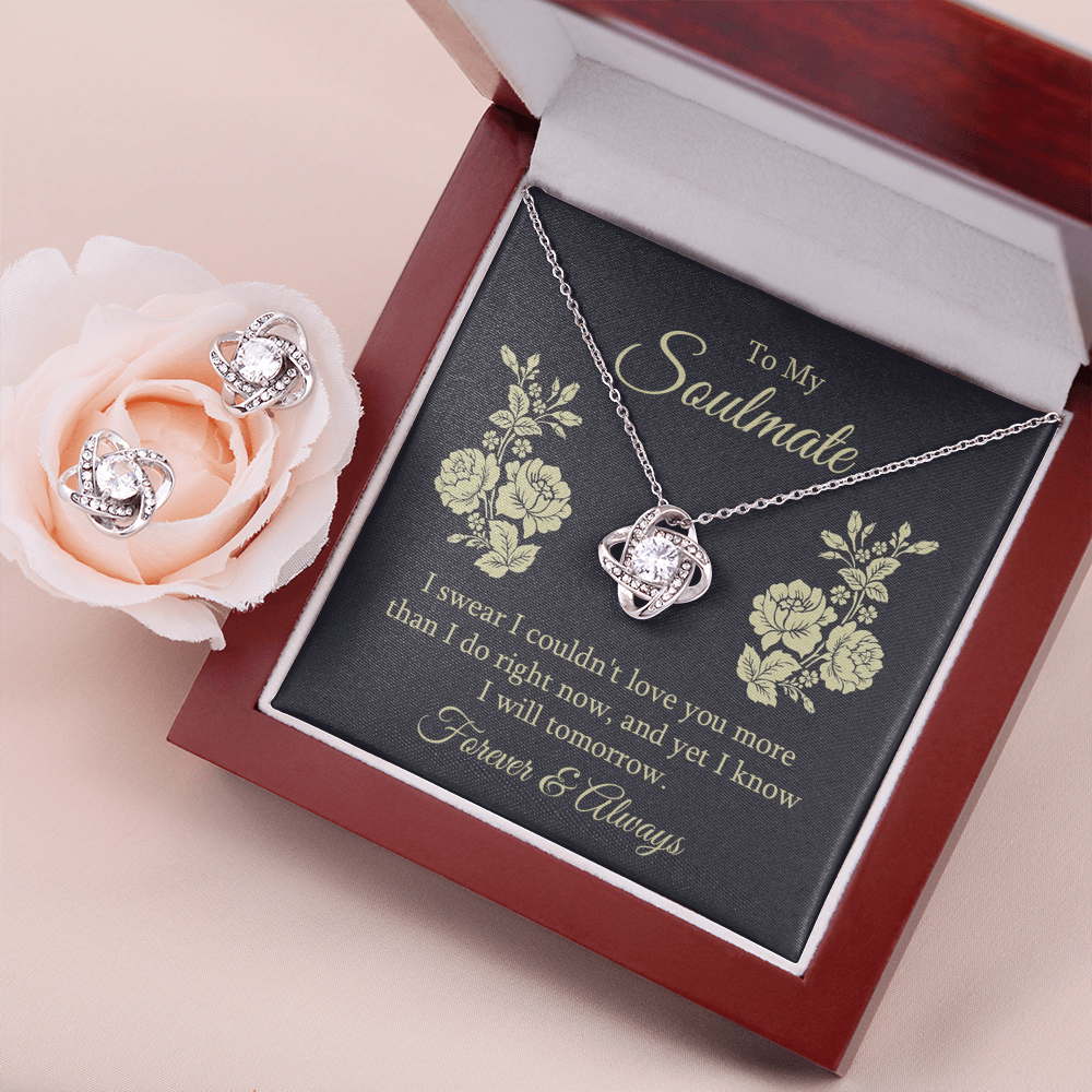 To Soulmate - I swear - Love Knot Necklace & Earring Set