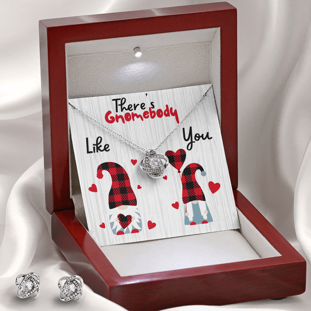 Gnome - There's Gnomebody - Love Knot Necklace & Earring Set