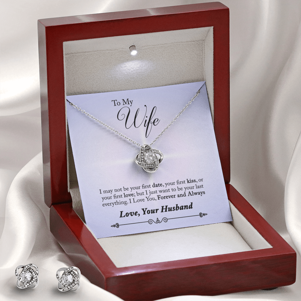 To Wife - I may not be - Love Knot Necklace & Earring Set