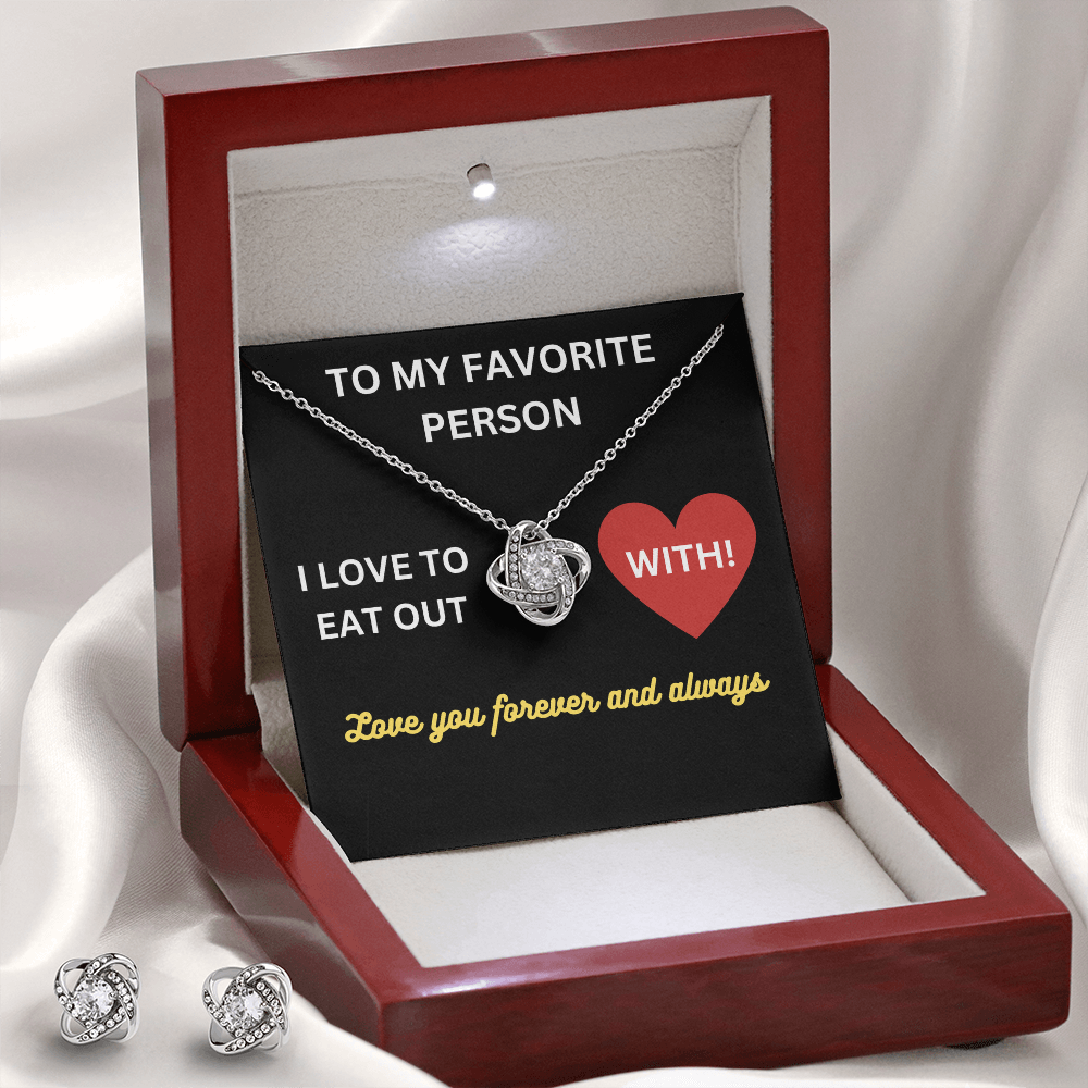 Love - My favorite person - Love Knot Necklace & Earring Set