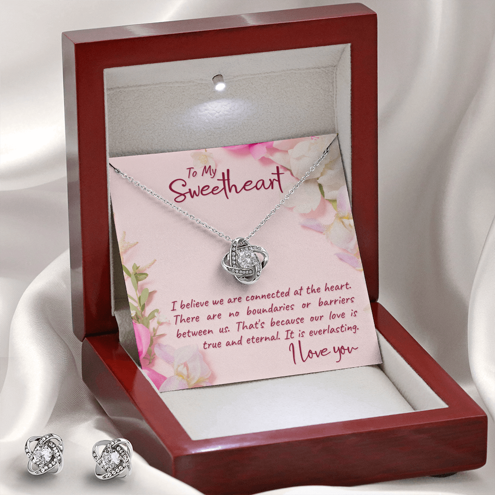 To Sweetheart - I believe we are - Love Knot Necklace & Earring Set