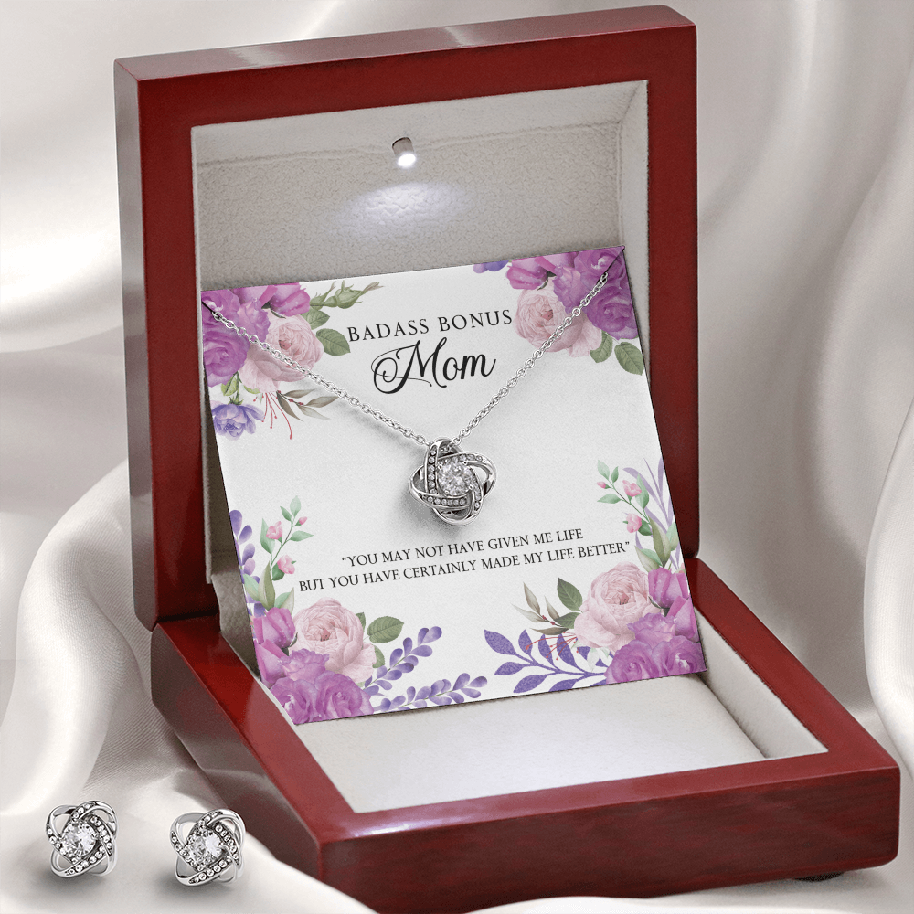 To Mom - You may not have - Love Knot Necklace & Earring Set