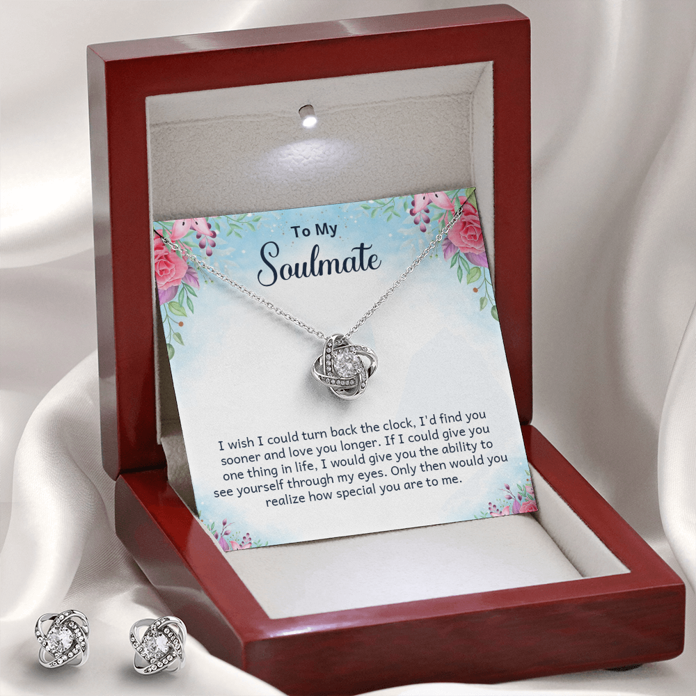To Soulmate - I wish - Love Knot Necklace & Earring Set