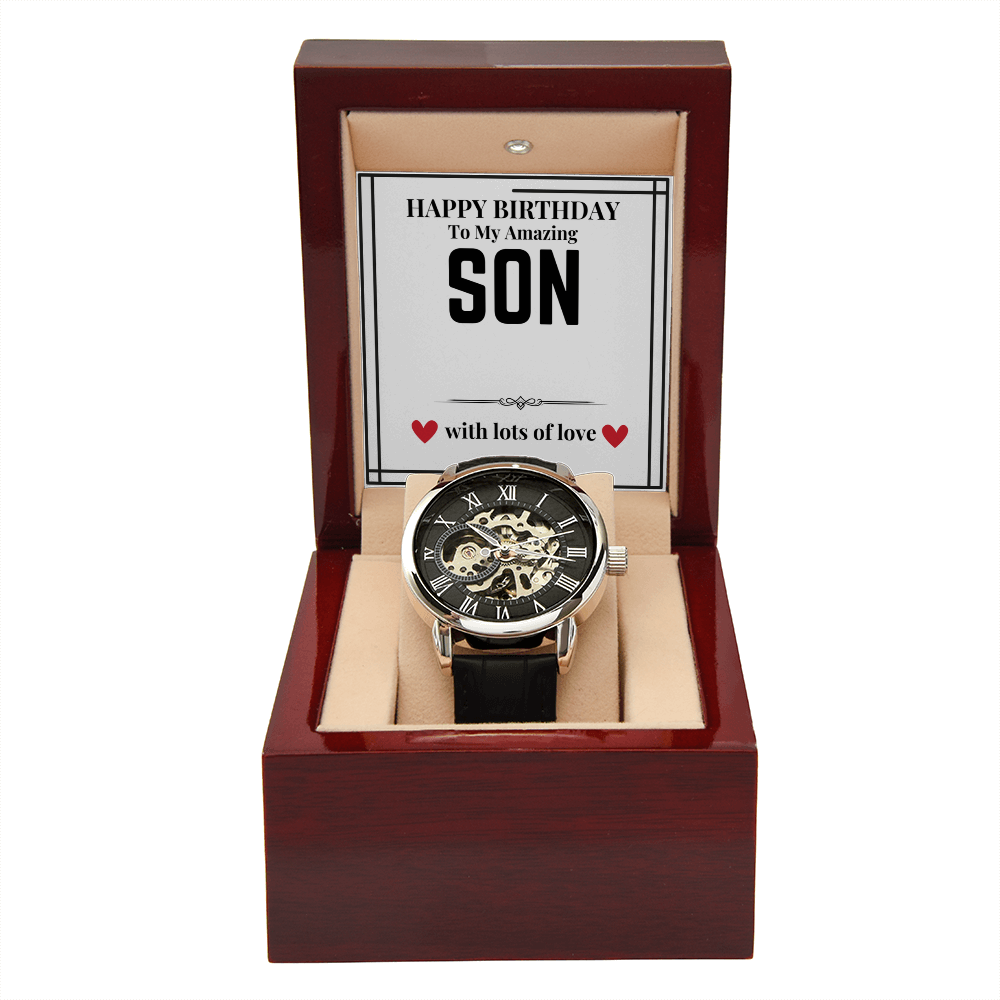 To Son - Happy Birthday to my - Openwork Watch