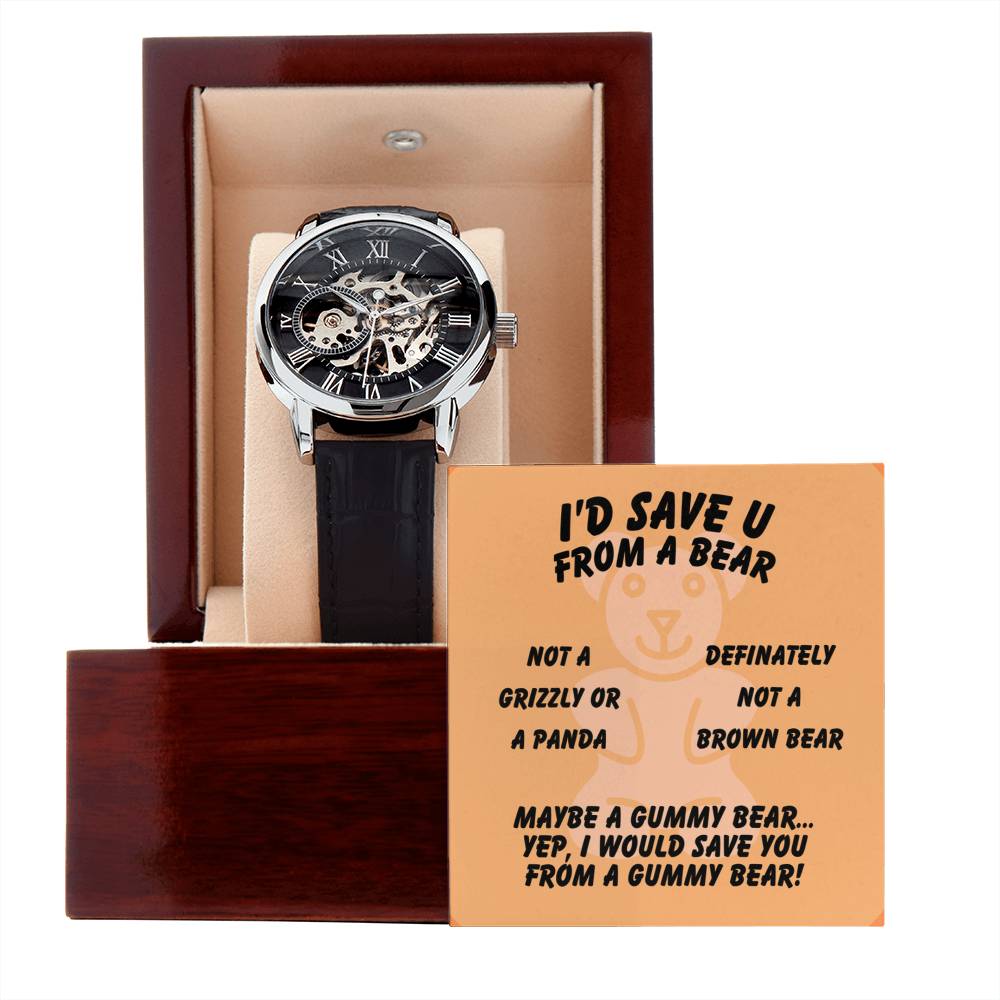 I'd save U - From a bear - Openwork Watch