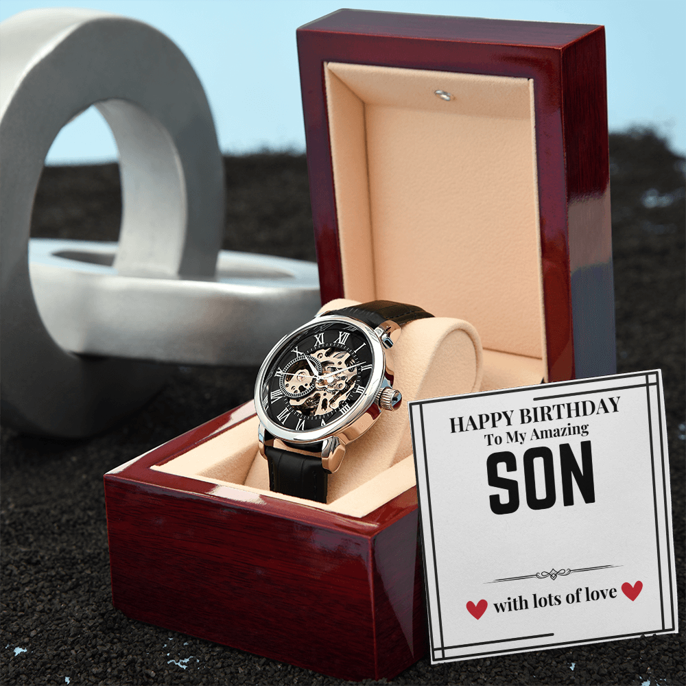 To Son - Happy Birthday to my - Openwork Watch