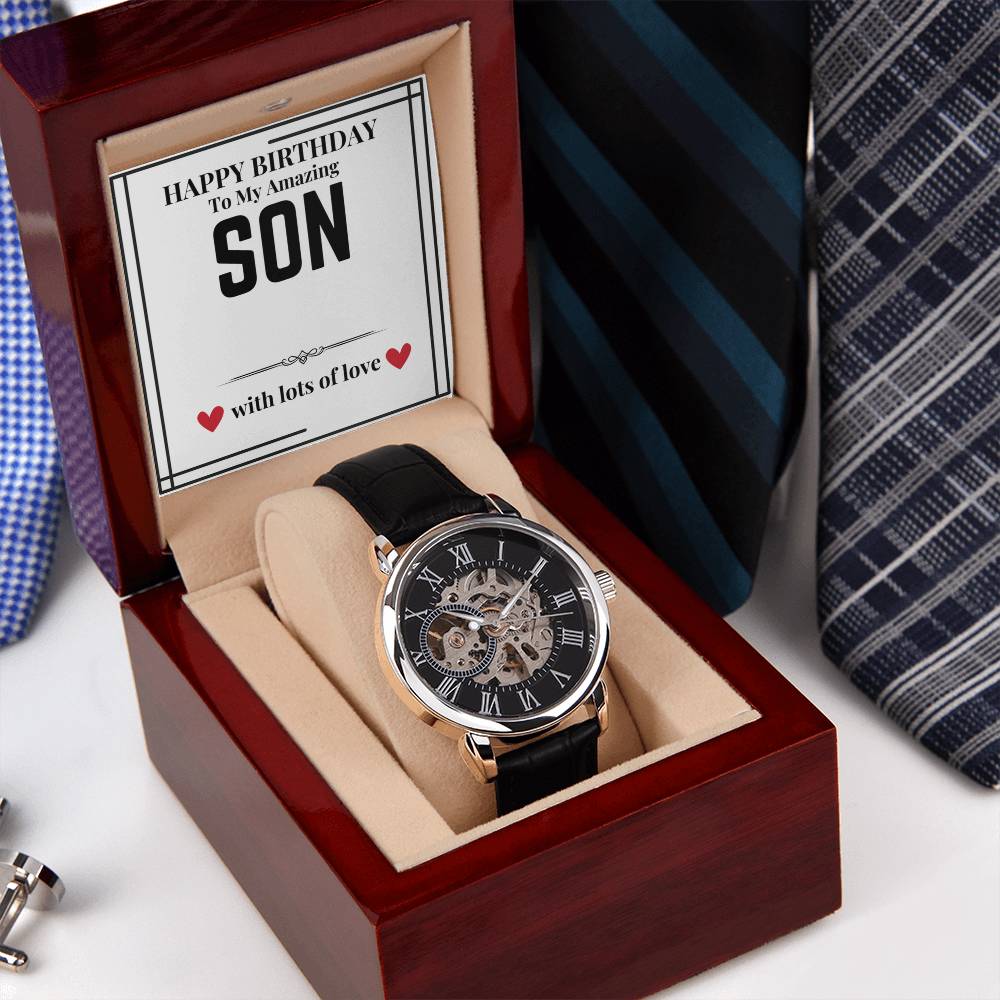 To Son - Happy Birthday to my - Openwork Watch