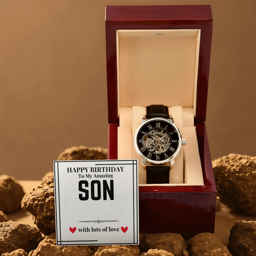 To Son - Happy Birthday to my - Openwork Watch