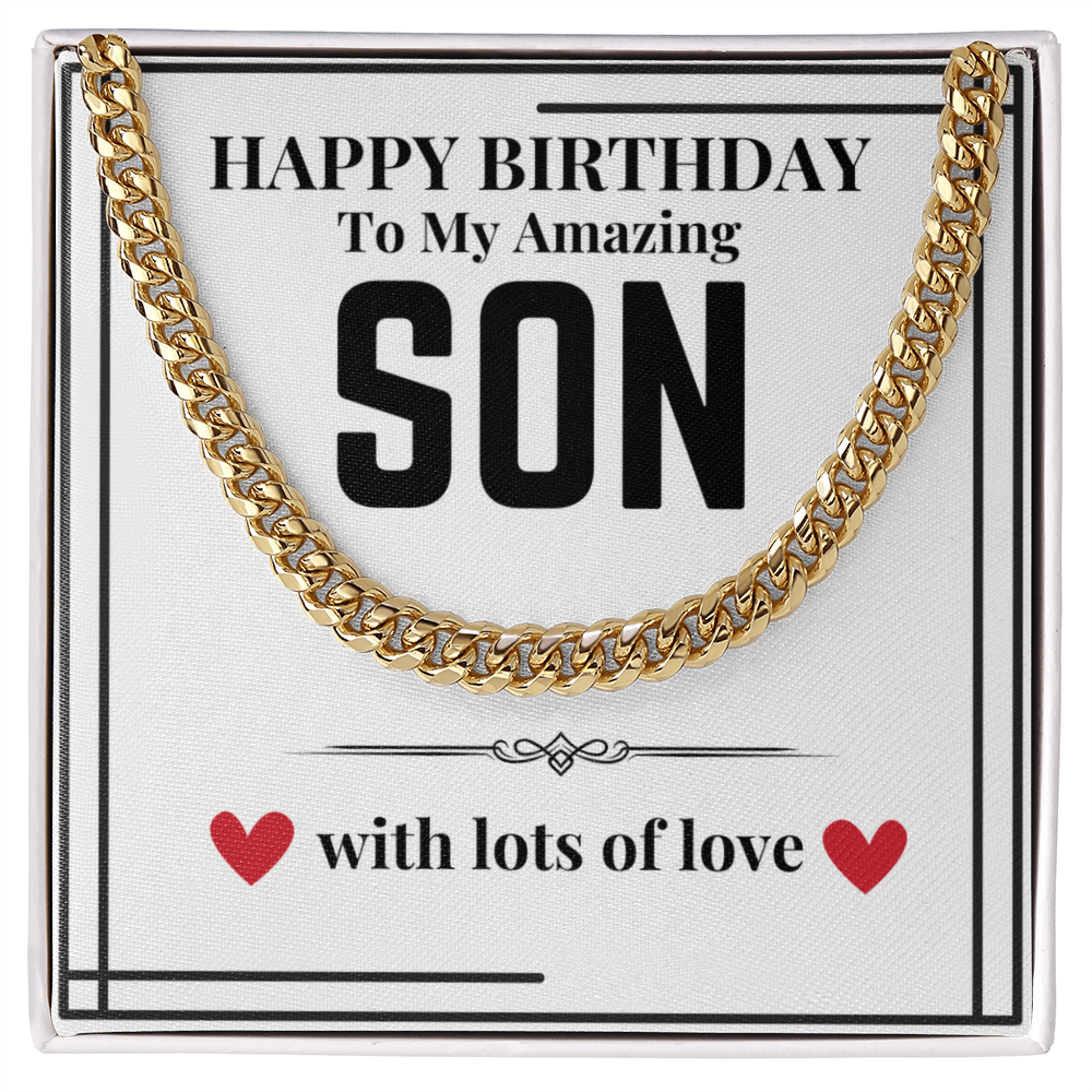 To Son - Happy Birthday to my - Cuban Link Chain