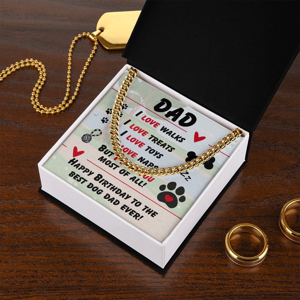 Dad - I love walks - Cuban Link Chain