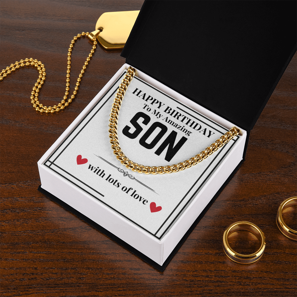 To Son - Happy Birthday to my - Cuban Link Chain