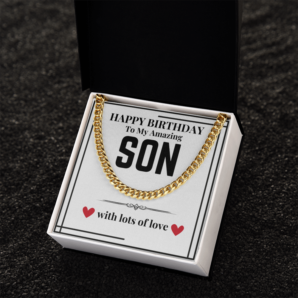 To Son - Happy Birthday to my - Cuban Link Chain